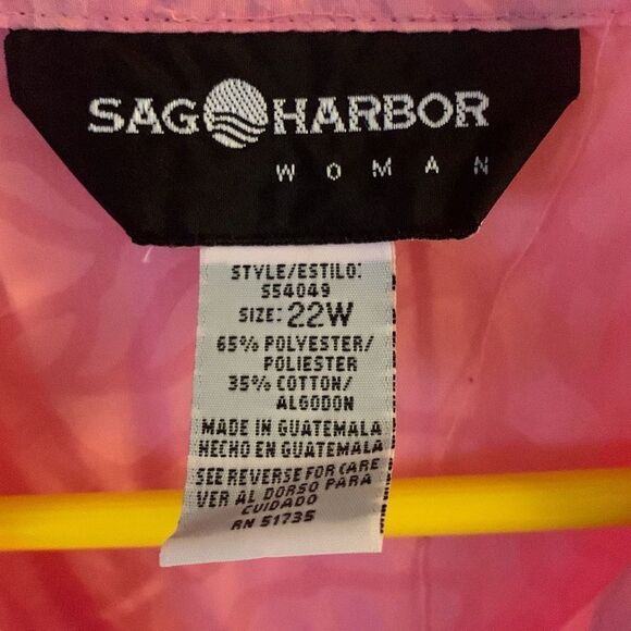 Pre Owned Women’s Sag Harbor Pink Floral Button Up Shirt Sz 22W - Picture 12 of 12